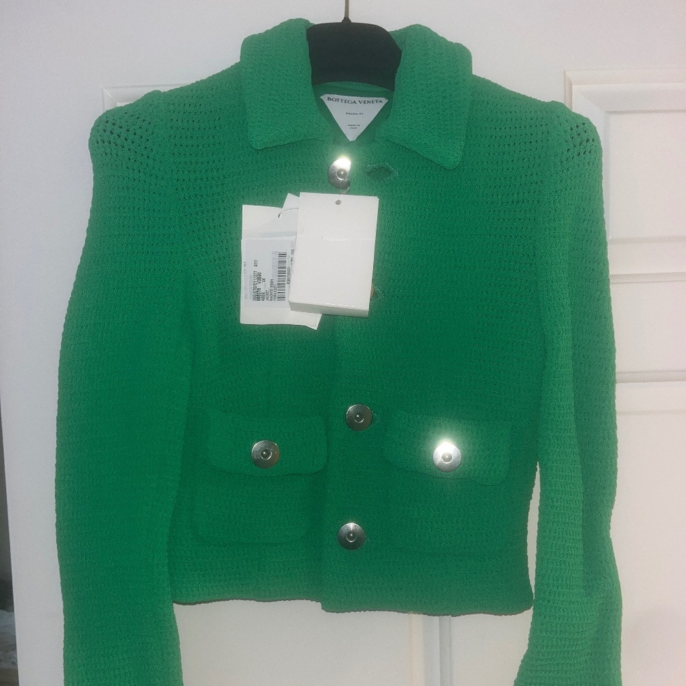 Bottega Veneta Racked Mesh Parakeet Jacket